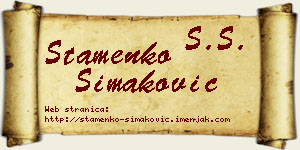 Stamenko Simaković vizit kartica